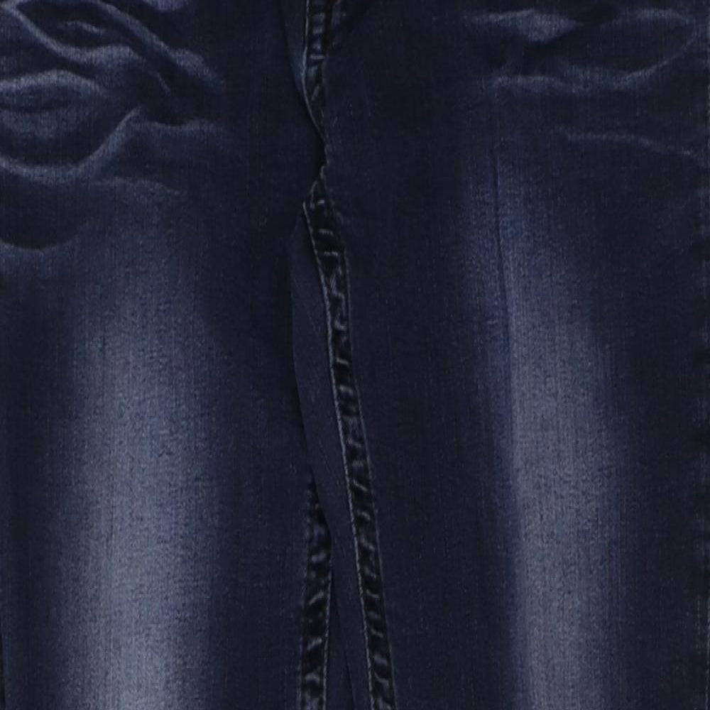 Blue fire Mens Blue Cotton Skinny Jeans Size 27 in L29 in Regular Button