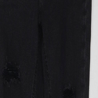 New Look Girls Grey Cotton Skinny Jeans Size 13 Years Regular Button