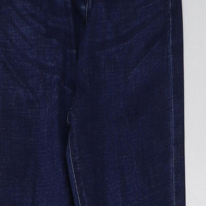 Matalan Girls Blue Cotton Skinny Jeans Size 11 Years Regular Button