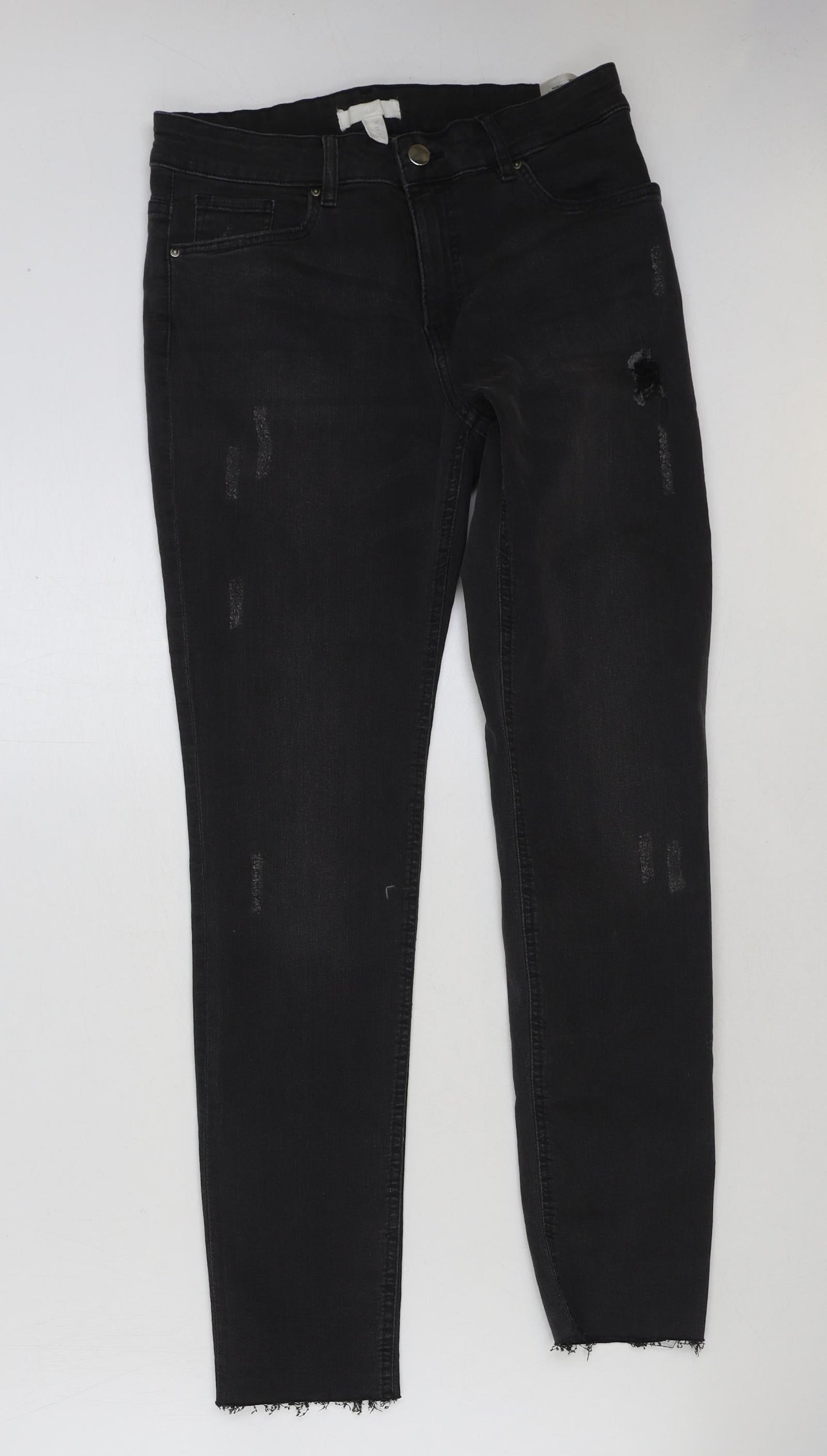 Womens UK Size 10 H&M Regular Fit Skinny Black Jeans