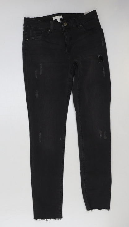 Womens UK Size 10 H&M Regular Fit Skinny Black Jeans