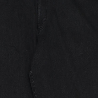 Marks and Spencer Womens Black Cotton Straight Jeans Size 38 in L29 in Regular Button