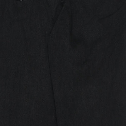 Marks and Spencer Womens Black Cotton Straight Jeans Size 38 in L29 in Regular Button