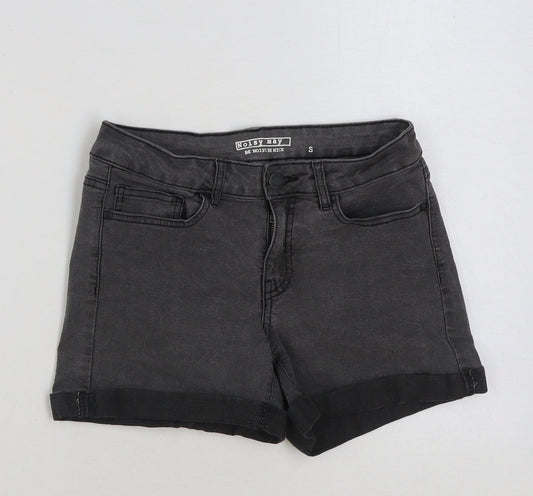 Noisy may Womens Grey Cotton Hot Pants Shorts Size S Regular Button