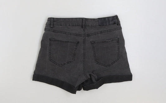 Noisy may Womens Grey Cotton Hot Pants Shorts Size S Regular Button
