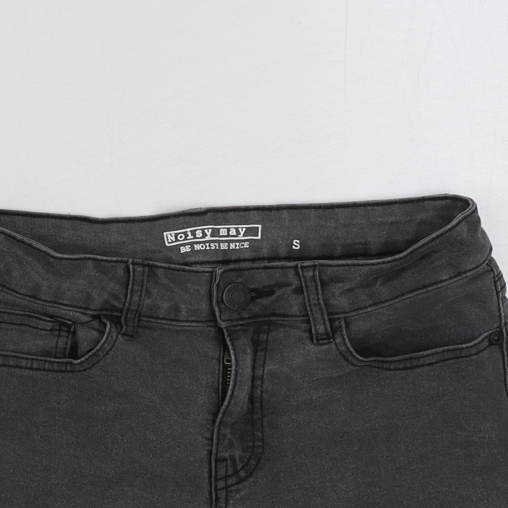 Noisy may Womens Grey Cotton Hot Pants Shorts Size S Regular Button