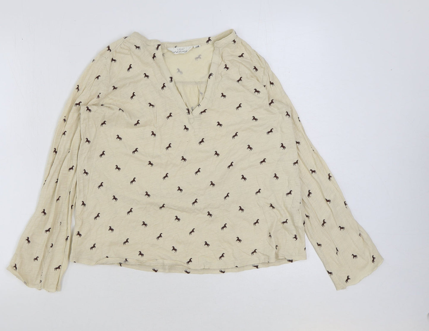 Womens UK Size XS H&M Brown Basic T-Shirt