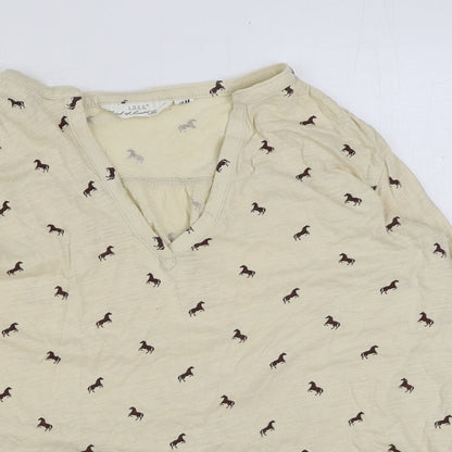 Womens UK Size XS H&M Brown Basic T-Shirt
