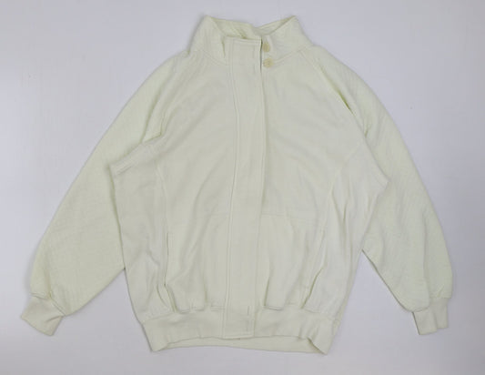 Womens UK Size 12 Marks and Spencer White Full Zip Sweatshirt