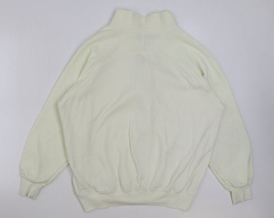 Womens UK Size 12 Marks and Spencer White Full Zip Sweatshirt