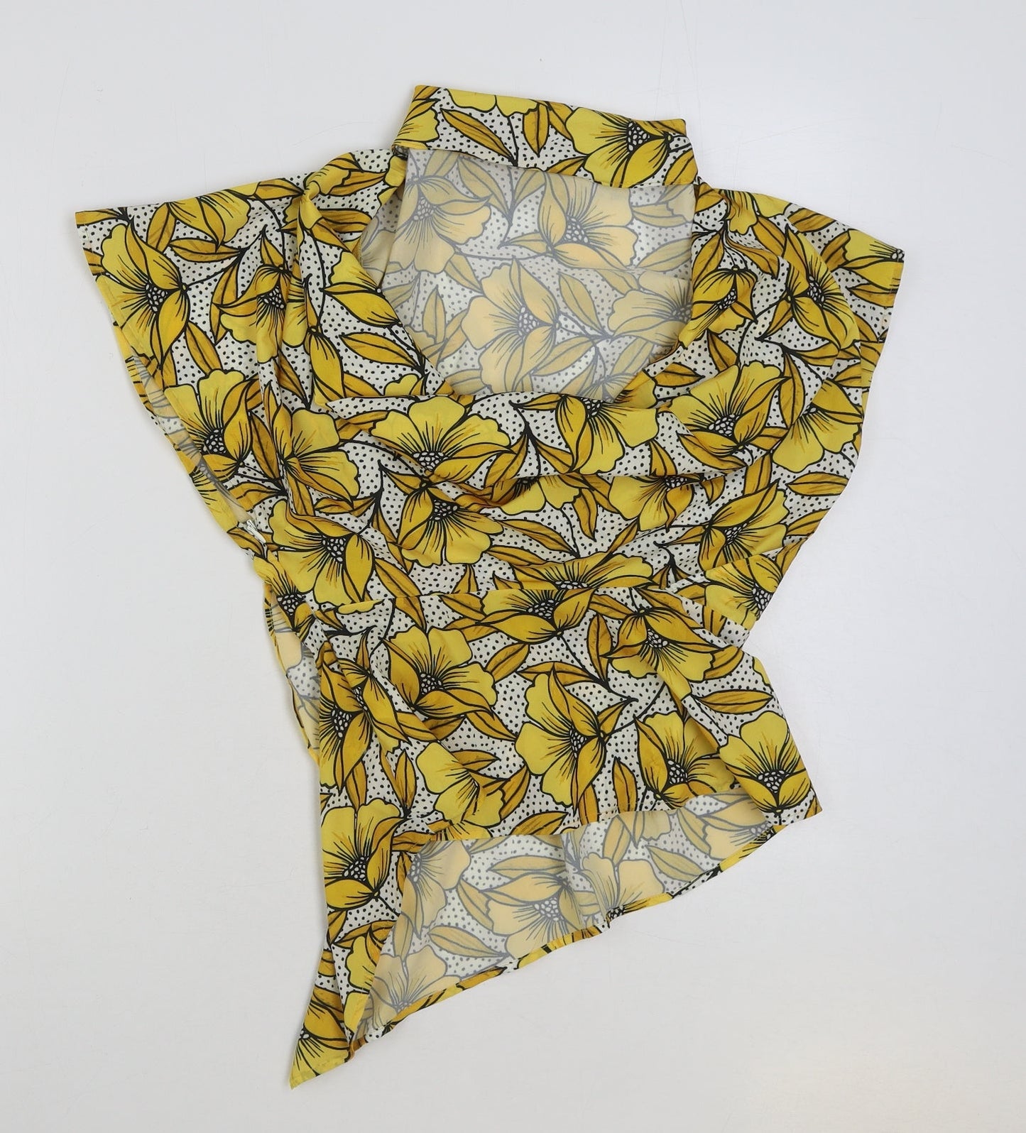 Womens UK Size 8 Topshop Yellow Basic Blouse