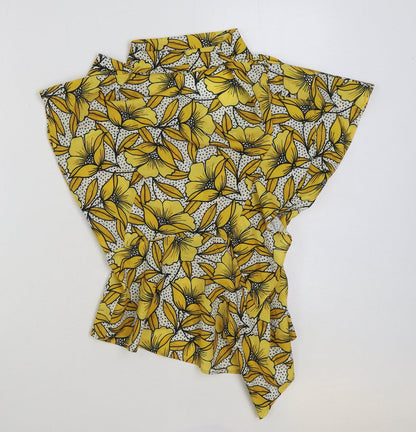 Womens UK Size 8 Topshop Yellow Basic Blouse