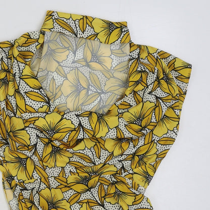 Womens UK Size 8 Topshop Yellow Basic Blouse