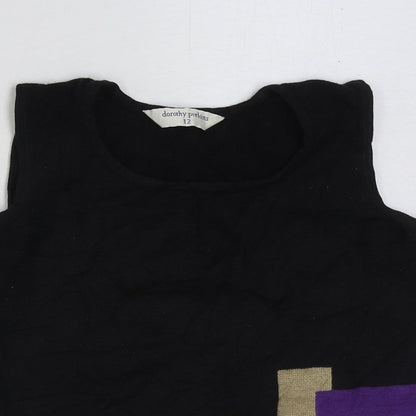 Dorothy Perkins Womens Multicoloured Colourblock Acrylic Basic Tank Size 12 Round Neck