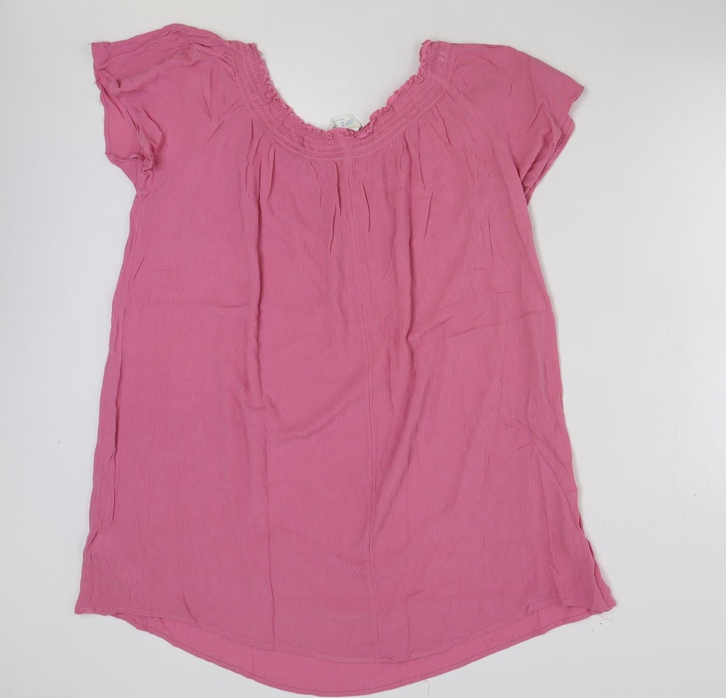 Primark Womens Pink Viscose A-Line Size 16 Scoop Neck Pullover