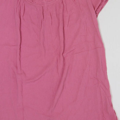 Primark Womens Pink Viscose A-Line Size 16 Scoop Neck Pullover
