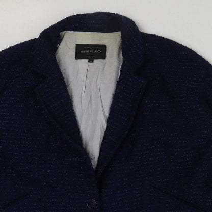 Womens UK Size 14 River Island Blue Pea Coat