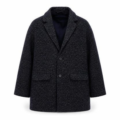 Moss London Womens Blue Pea Coat Jacket Size 44 Button