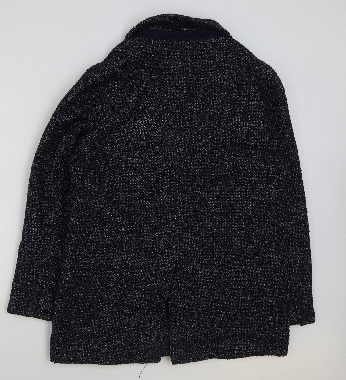 Moss London Womens Blue Pea Coat Jacket Size 44 Button