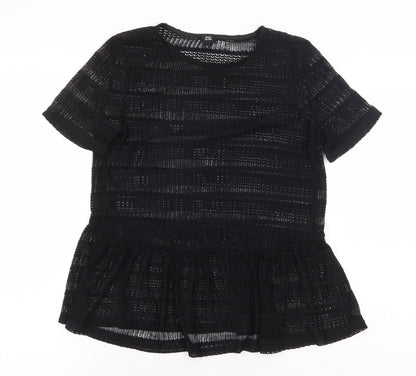 Womens UK Size 8 River Island Black Basic Blouse