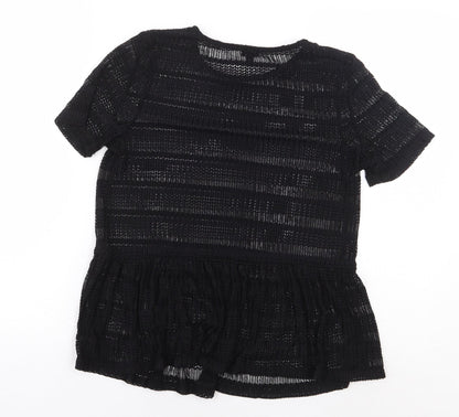 Womens UK Size 8 River Island Black Basic Blouse
