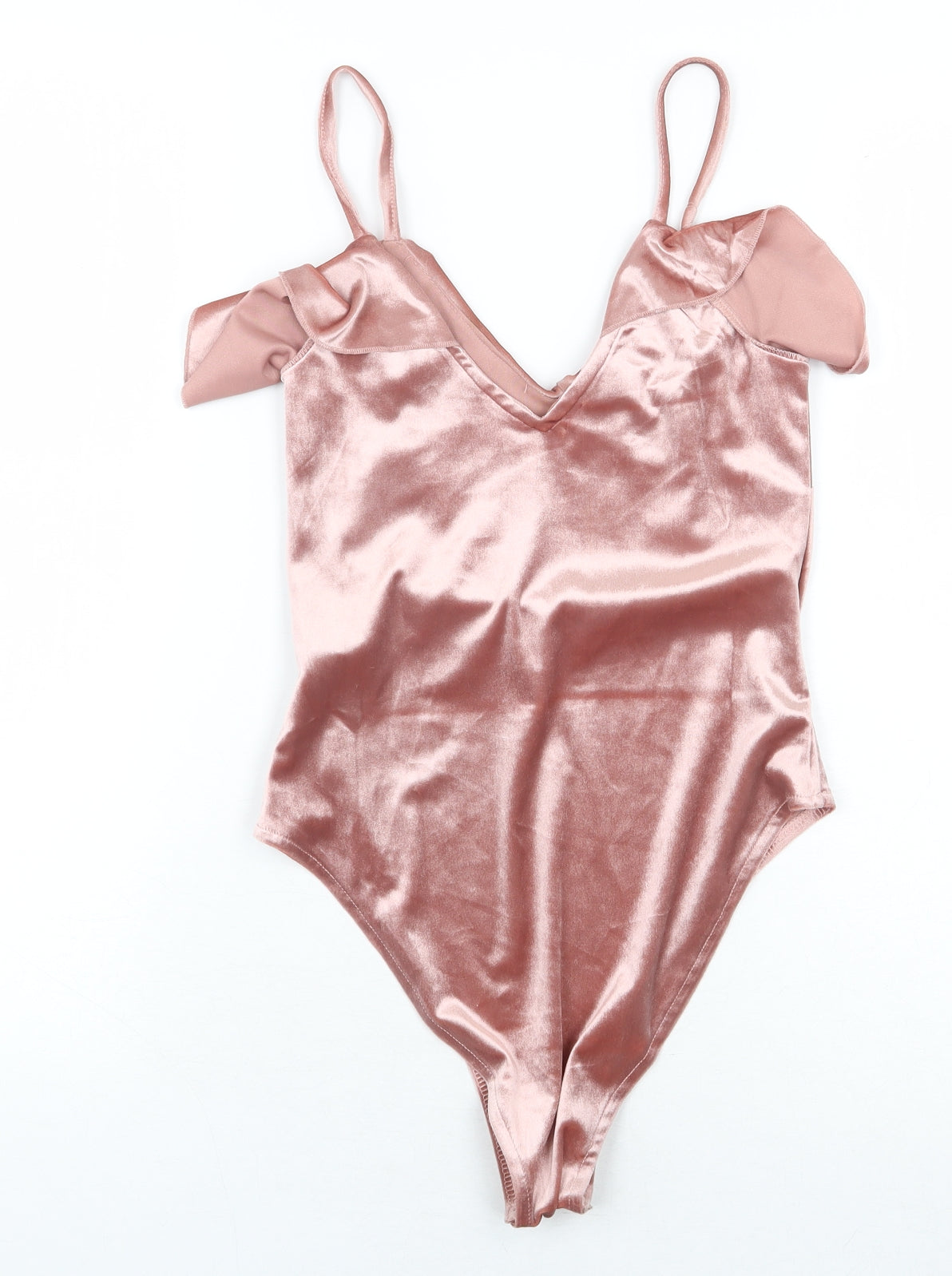 New Look Womens Pink Polyester Bodysuit One-Piece Size 6 Snap