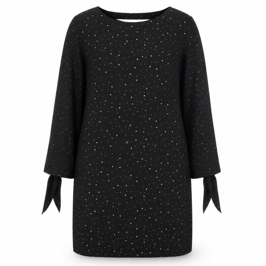 NEXT Womens Black Polka Dot Polyester Sheath Size 14 Boat Neck Pullover