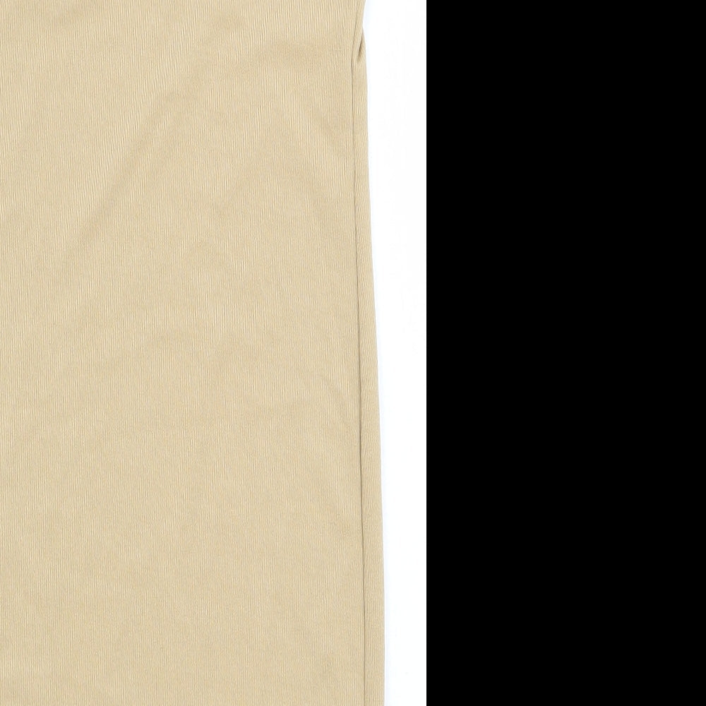 PRETTYLITTLETHING Womens Beige Polyester Mini Size 12 Round Neck Pullover