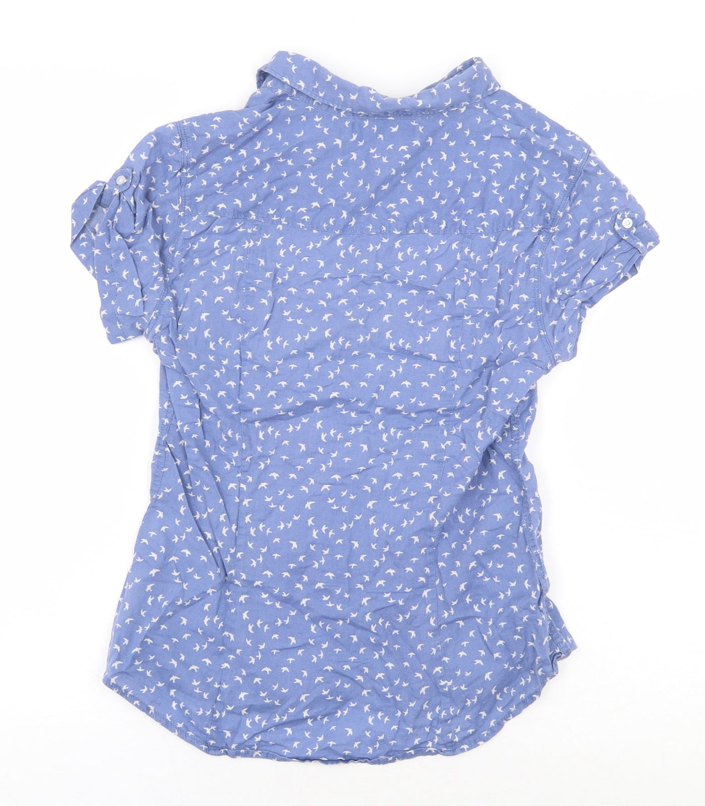 Womens UK Size 8 H&M Blue Basic Button-Up