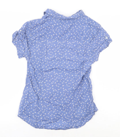 Womens UK Size 8 H&M Blue Basic Button-Up
