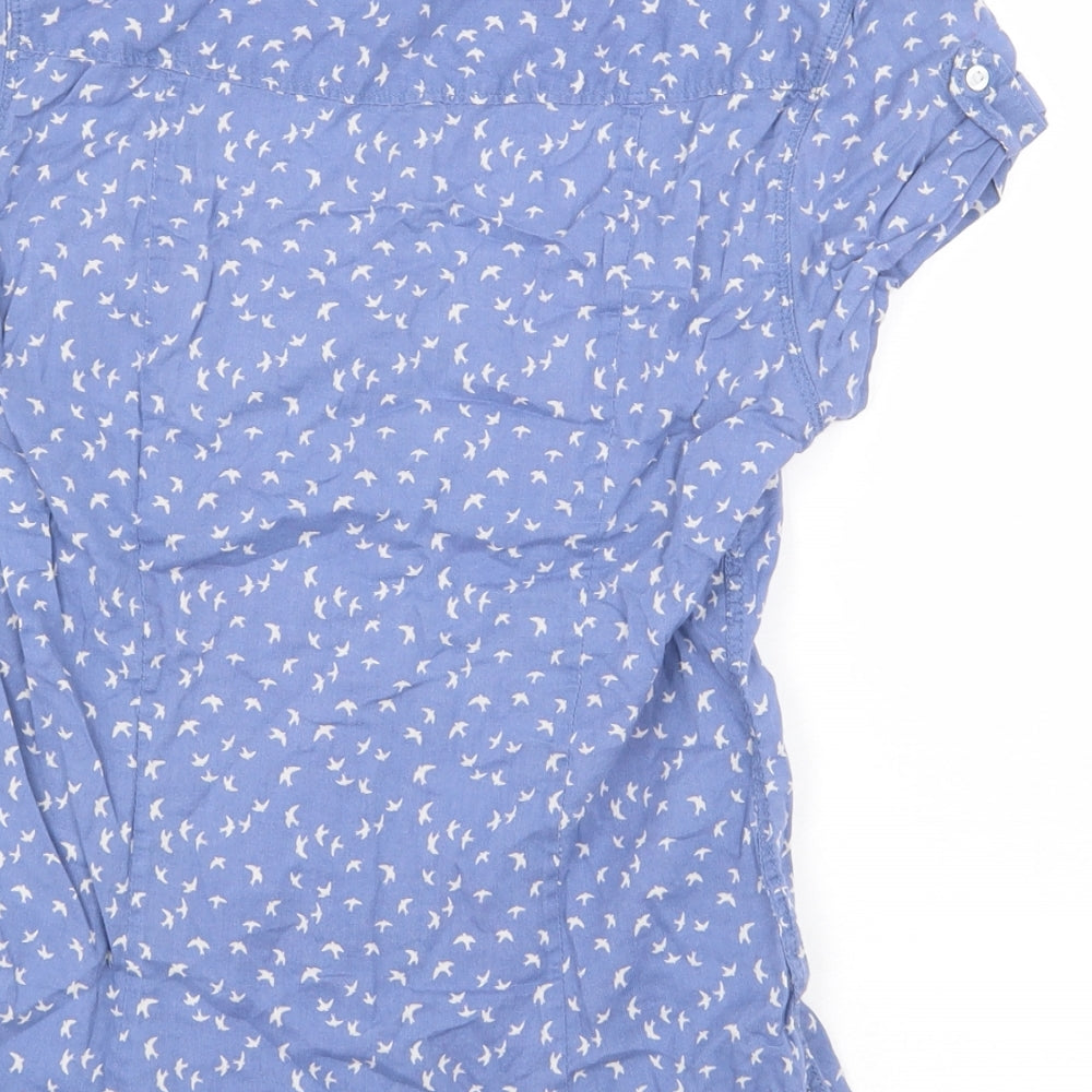 Womens UK Size 8 H&M Blue Basic Button-Up