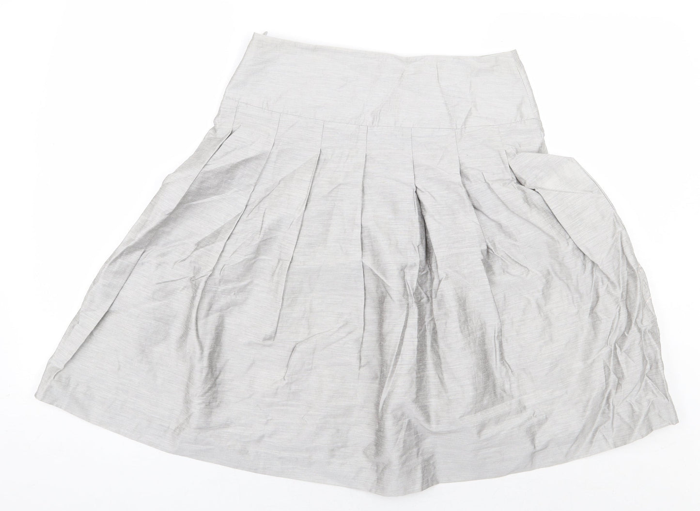 Bandolera Womens Grey Floral Viscose A-Line Skirt Size 10 Zip