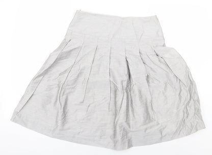 Bandolera Womens Grey Floral Viscose A-Line Skirt Size 10 Zip