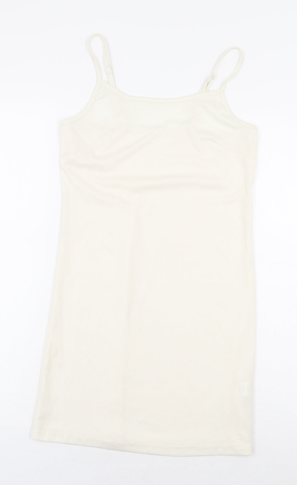 Atmosphere Womens White Polyester Basic Tank Size 6 Off the Shoulder