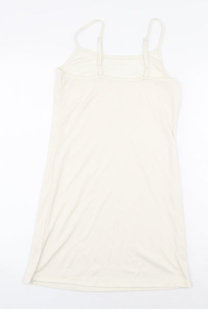 Atmosphere Womens White Polyester Basic Tank Size 6 Off the Shoulder