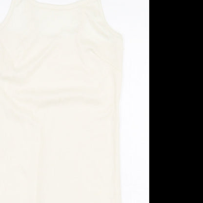 Atmosphere Womens White Polyester Basic Tank Size 6 Off the Shoulder