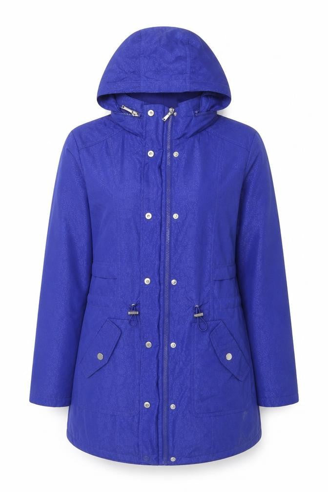 Womens UK Size 10 M&Co Blue Rain Coat