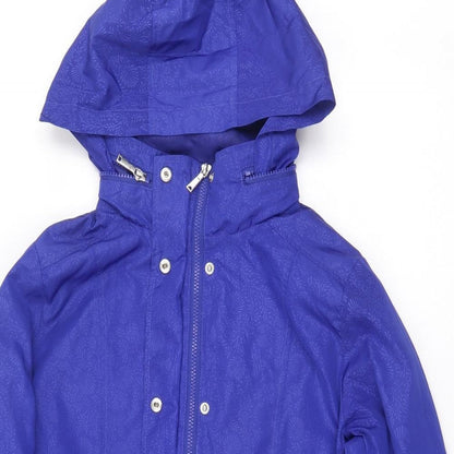Womens UK Size 10 M&Co Blue Rain Coat