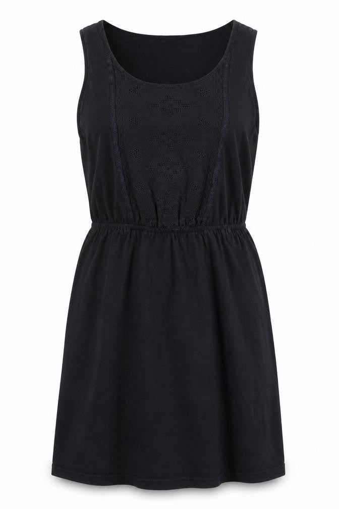 Preworn Womens Black Polyester Sheath Size 10 Scoop Neck Pullover