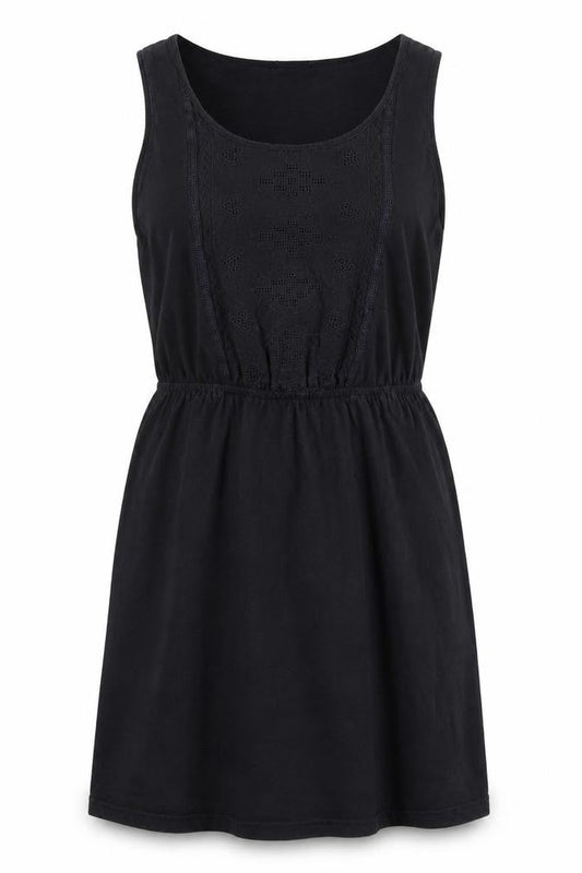 Preworn Womens Black Polyester Sheath Size 10 Scoop Neck Pullover