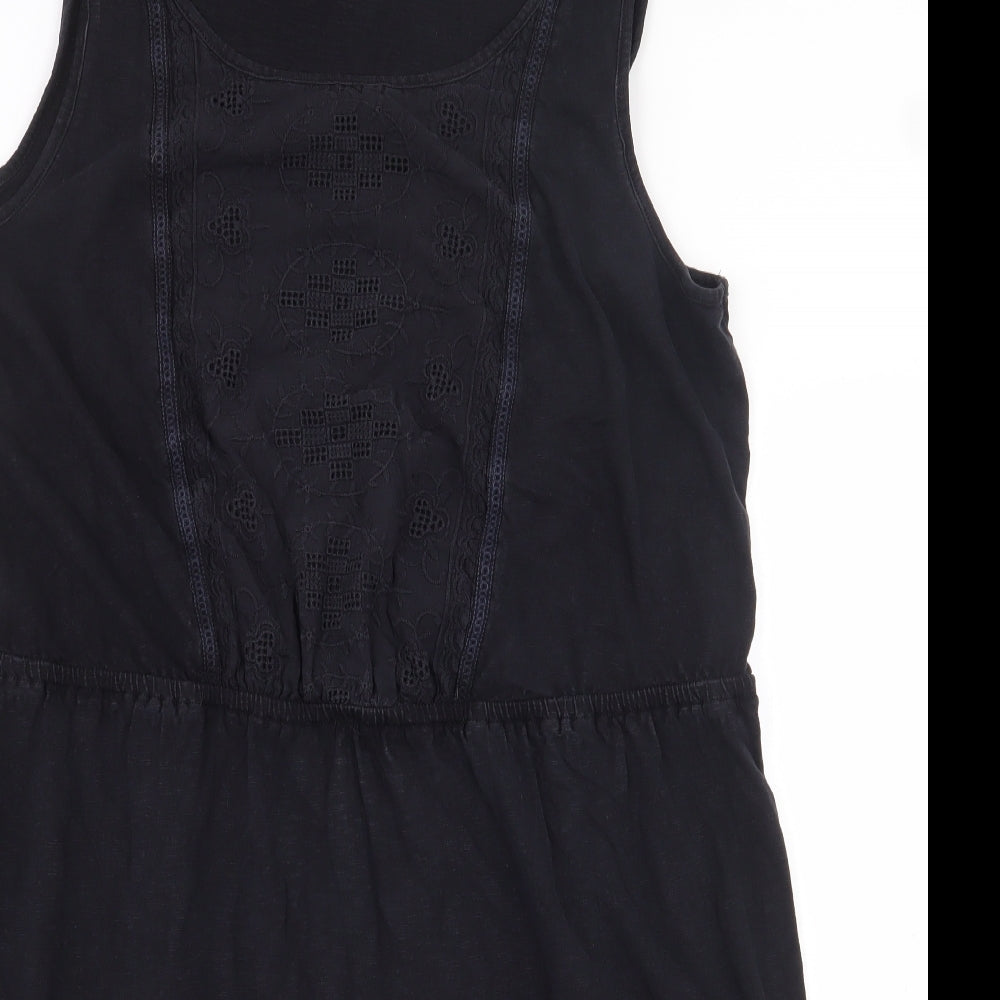 Preworn Womens Black Polyester Sheath Size 10 Scoop Neck Pullover