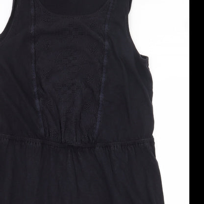 Preworn Womens Black Polyester Sheath Size 10 Scoop Neck Pullover