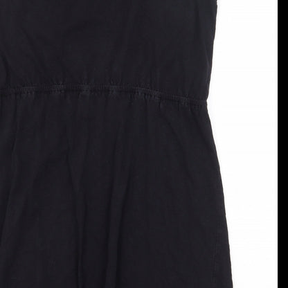 Preworn Womens Black Polyester Sheath Size 10 Scoop Neck Pullover