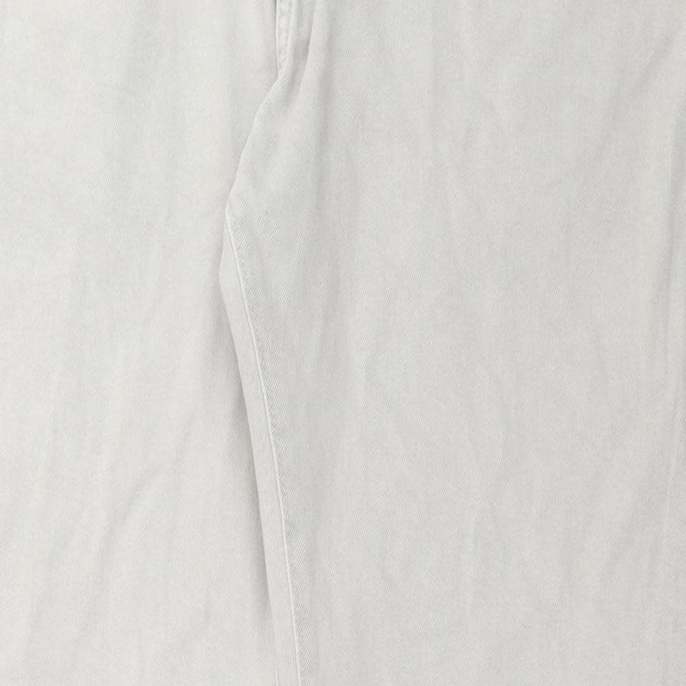 Marks and Spencer Mens Grey Cotton Straight Jeans Size 40 in L33 in Slim Button - Long Leg