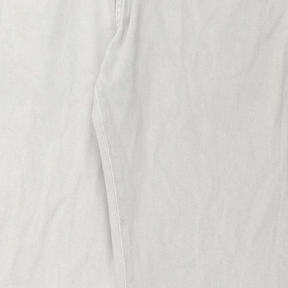 Marks and Spencer Mens Grey Cotton Straight Jeans Size 40 in L33 in Slim Button - Long Leg