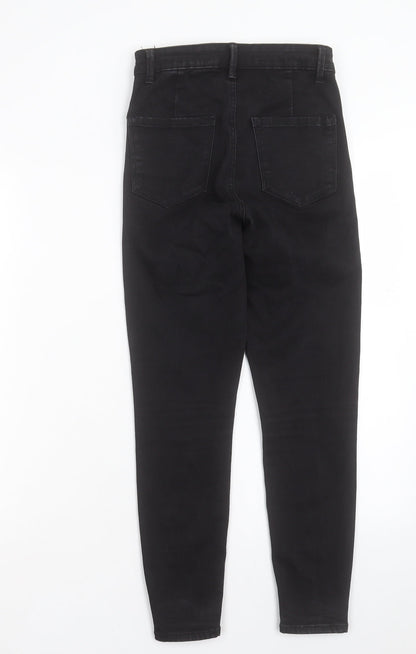 Denim & Co. Womens Black Cotton Skinny Jeans Size 8 L24 in Regular Button