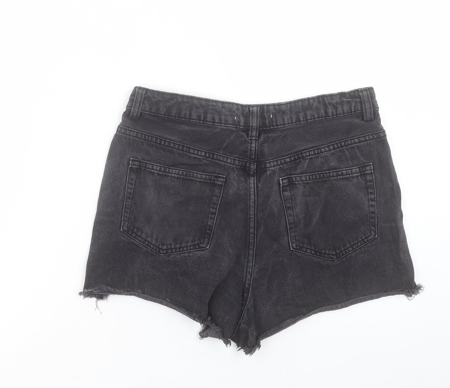 Denim & Co. Womens Black Cotton Hot Pants Shorts Size 8 Regular Button - 2