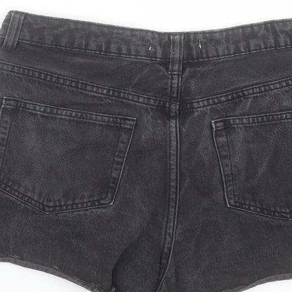 Denim & Co. Womens Black Cotton Hot Pants Shorts Size 8 Regular Button - 2