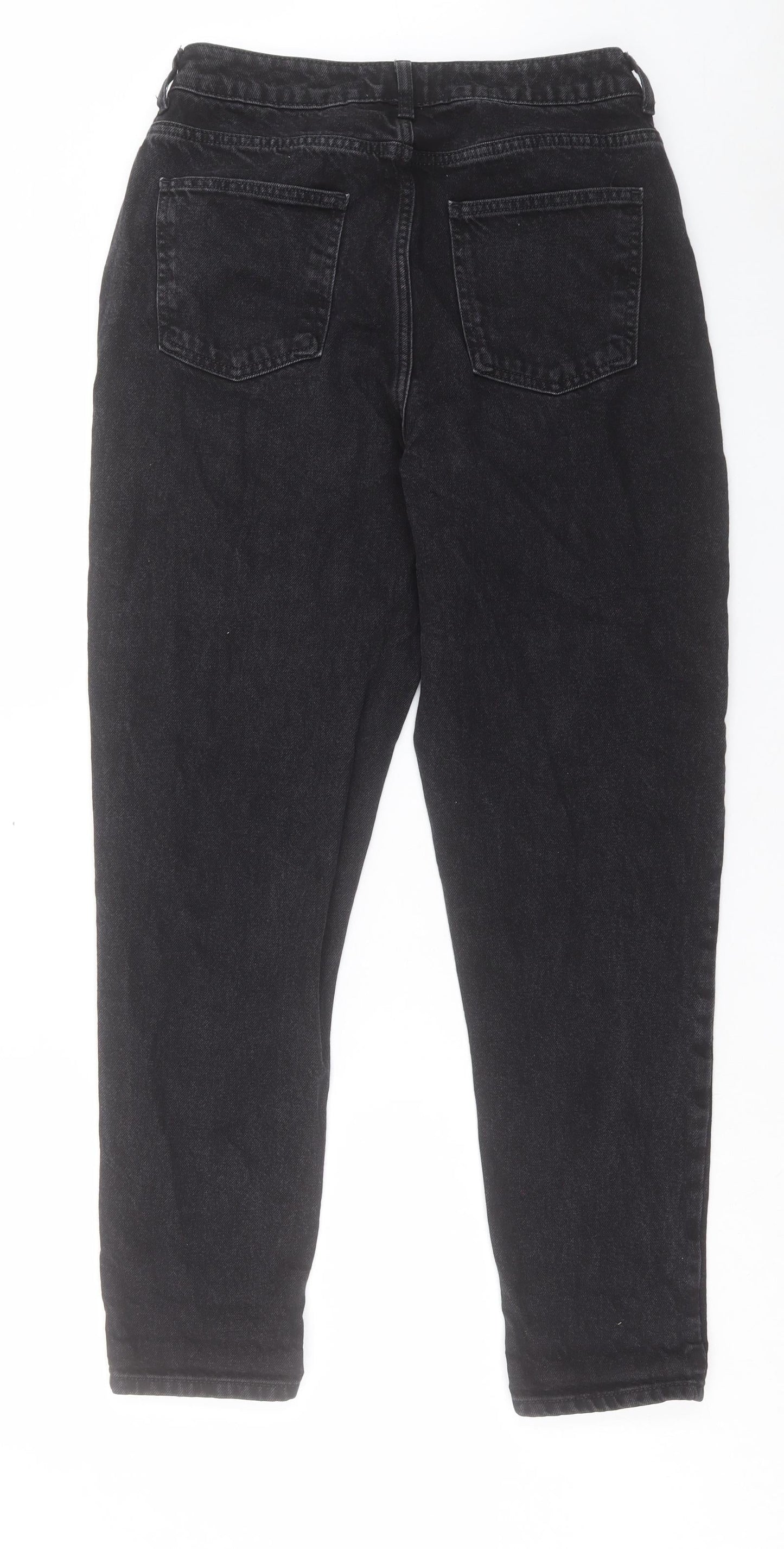 Denim & Co. Womens Black Cotton Tapered Jeans Size 10 L29 in Regular Button