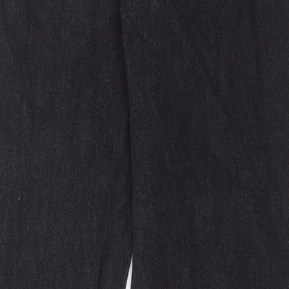 Denim & Co. Womens Black Cotton Tapered Jeans Size 10 L29 in Regular Button